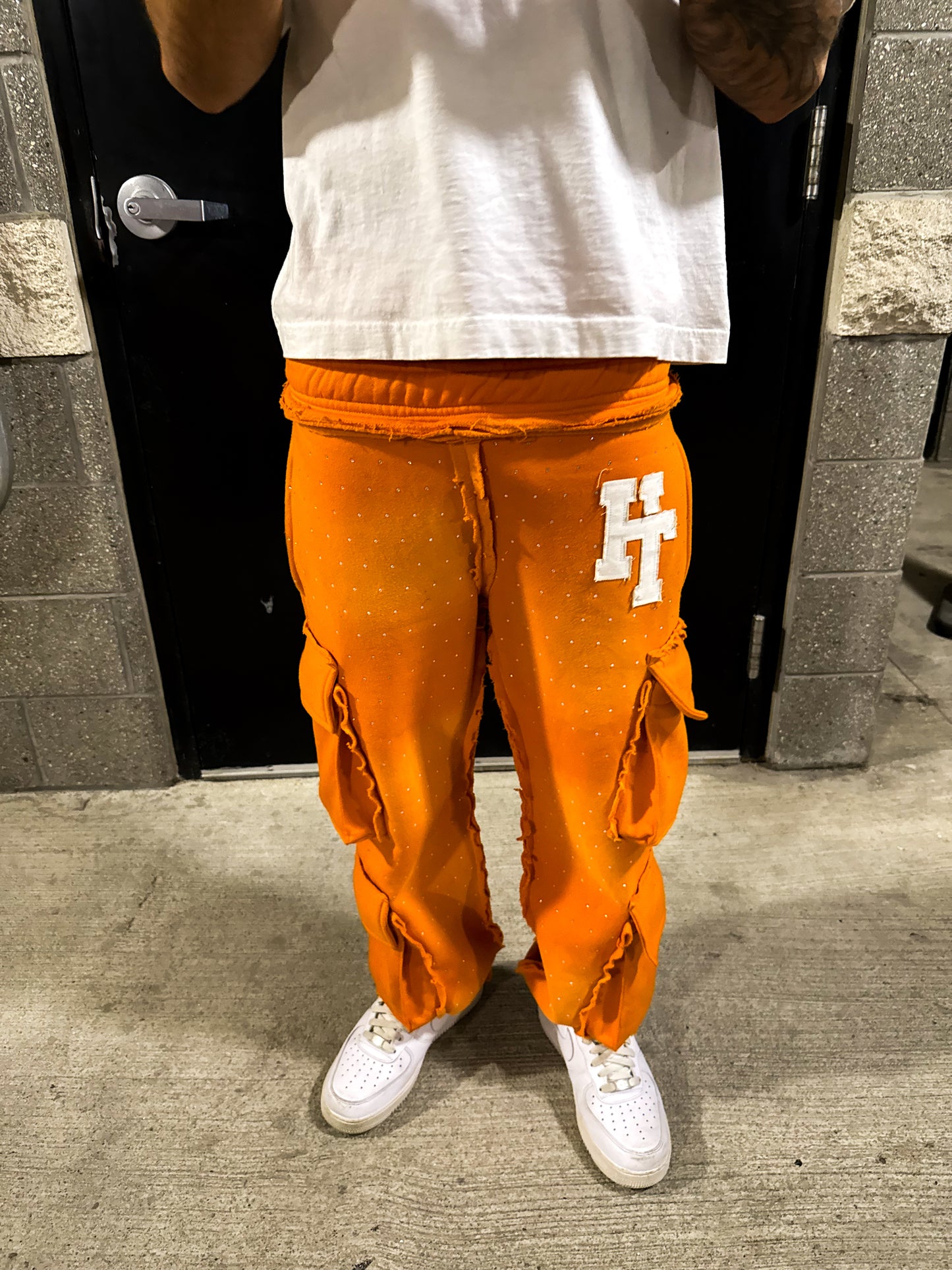 Orange Cargo Sweats