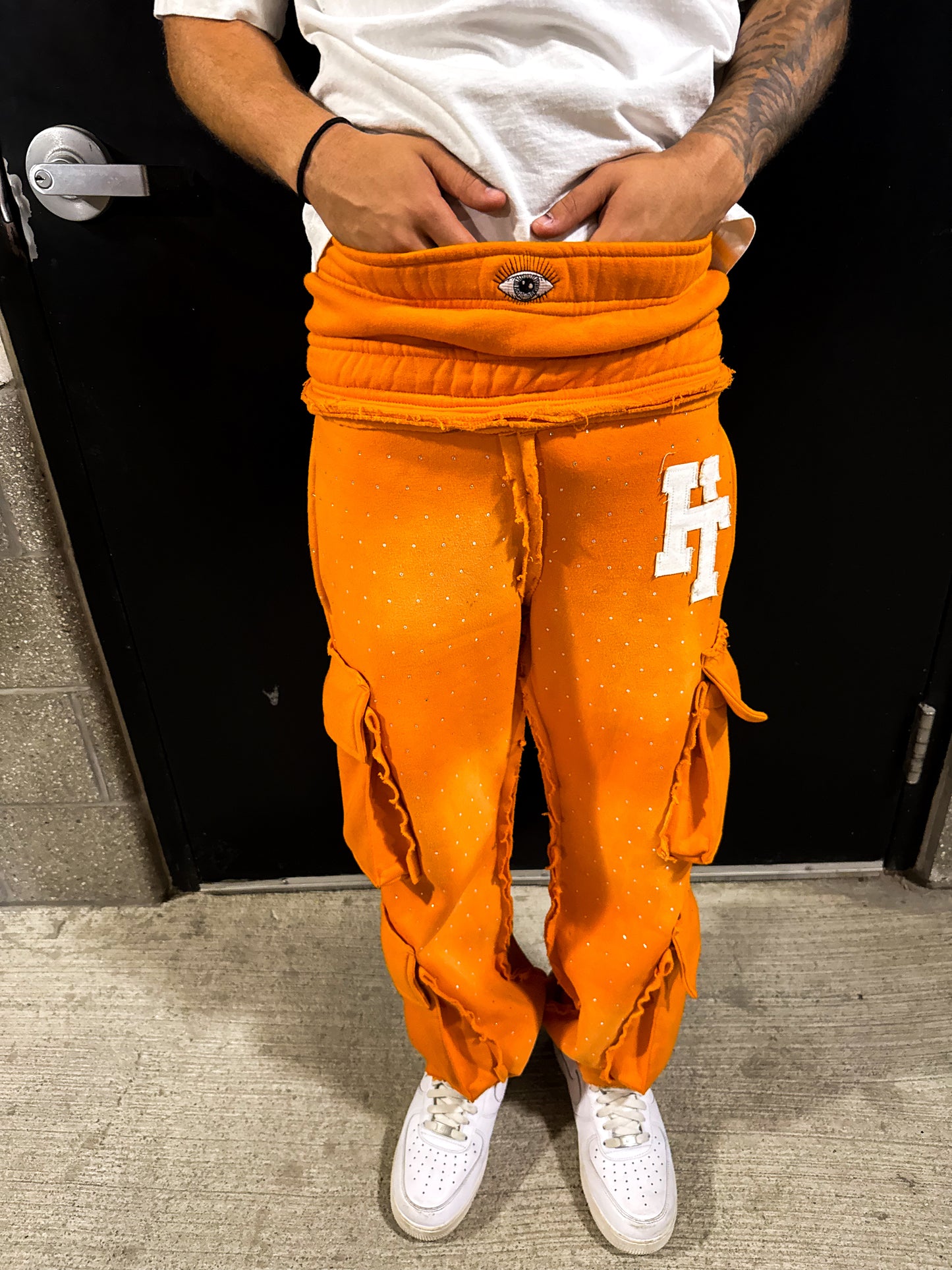 Orange Cargo Sweats