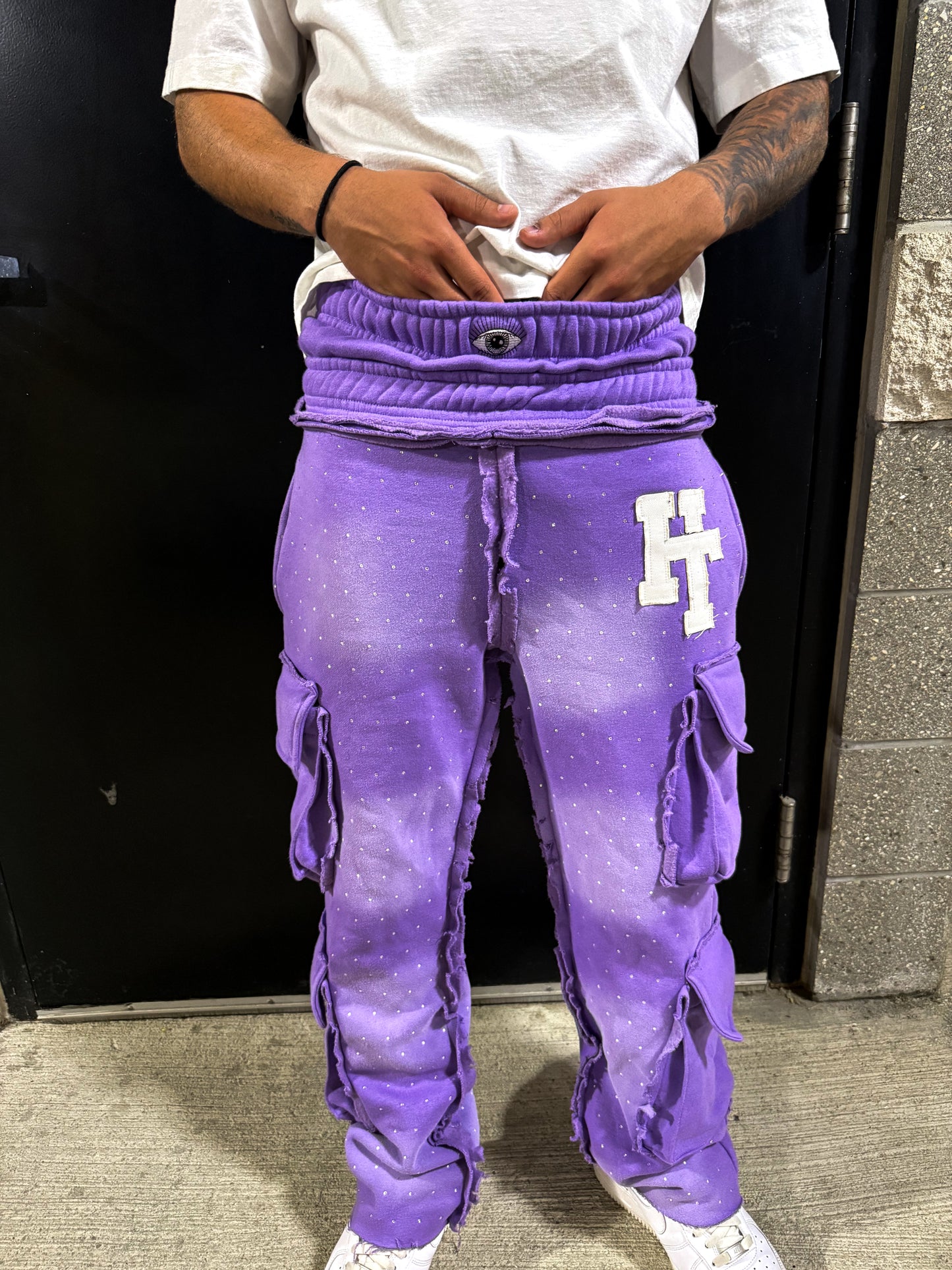 Purple Cargo Sweats