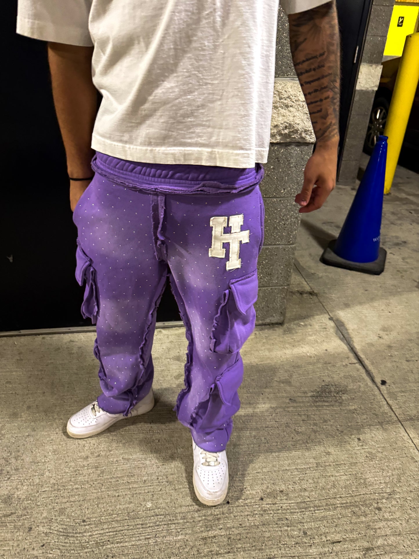 Purple Cargo Sweats