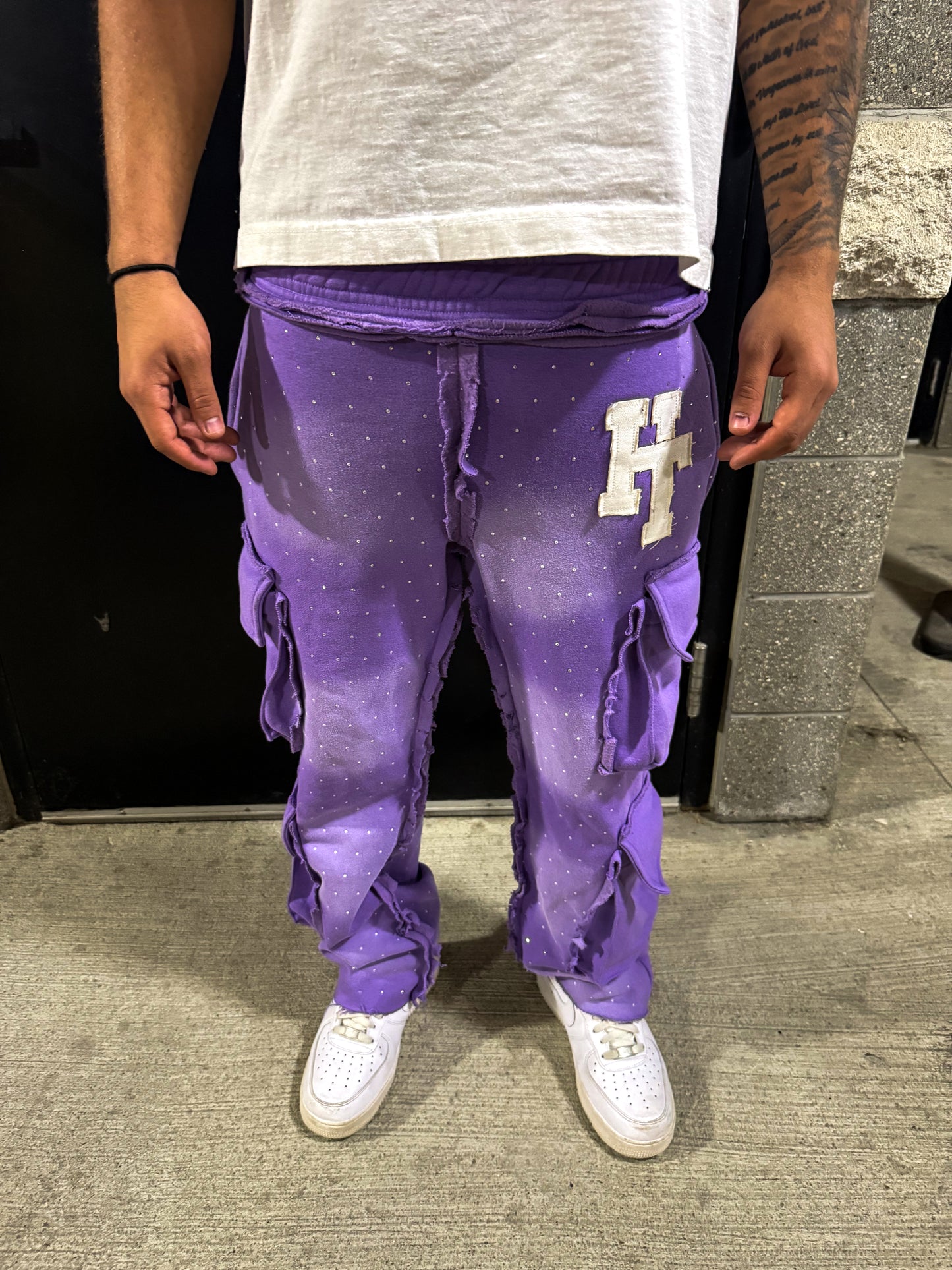 Purple Cargo Sweats