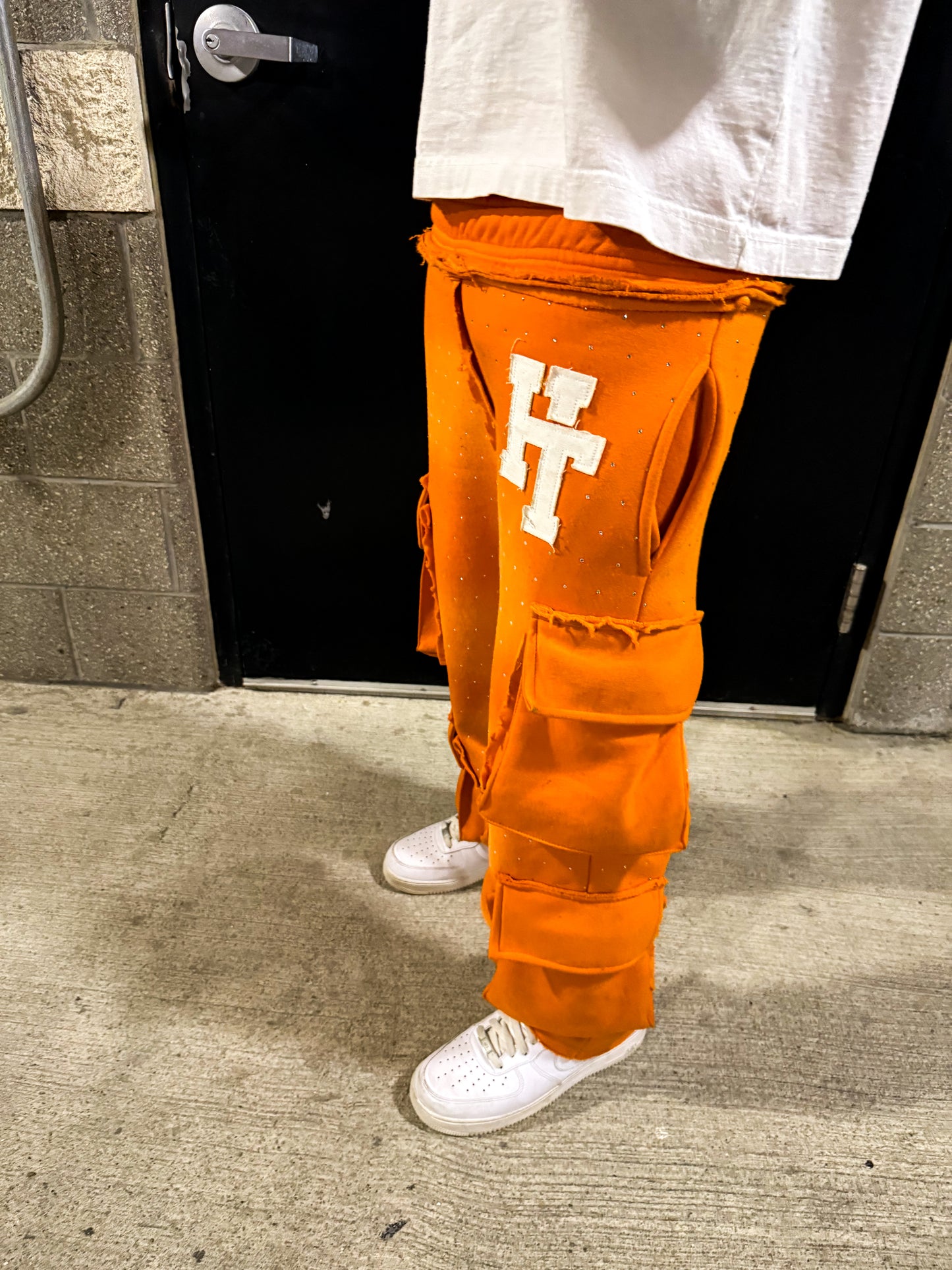 Orange Cargo Sweats